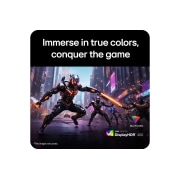 LG 31.5英寸 UltraGear™ G6, 300Hz QHD 电竞显示器, Futuristic battle scene displayed on a gaming monitor, showcasing vivid colors with a 93% DCI-P3 color gamut and VESA DisplayHDR™ 400 certification., 32G650B-B, thumbnail 6