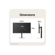LG 31.5英寸 UltraGear™ G6, 300Hz QHD 电竞显示器, Front and side views of a gaming monitor illustrating its overall dimensions and profile design., 32G650B-B, thumbnail 13