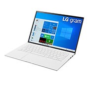 LG 2021年LG gram 14轻型笔记本电脑，采用第11代英特尔<sup>®</sup>酷睿™处理器，16:10 FHD+显示屏及英特尔<sup>®</sup> Evo™平台, -30度侧视图，机盖打开, 14Z90P-G.AA74C, thumbnail 4