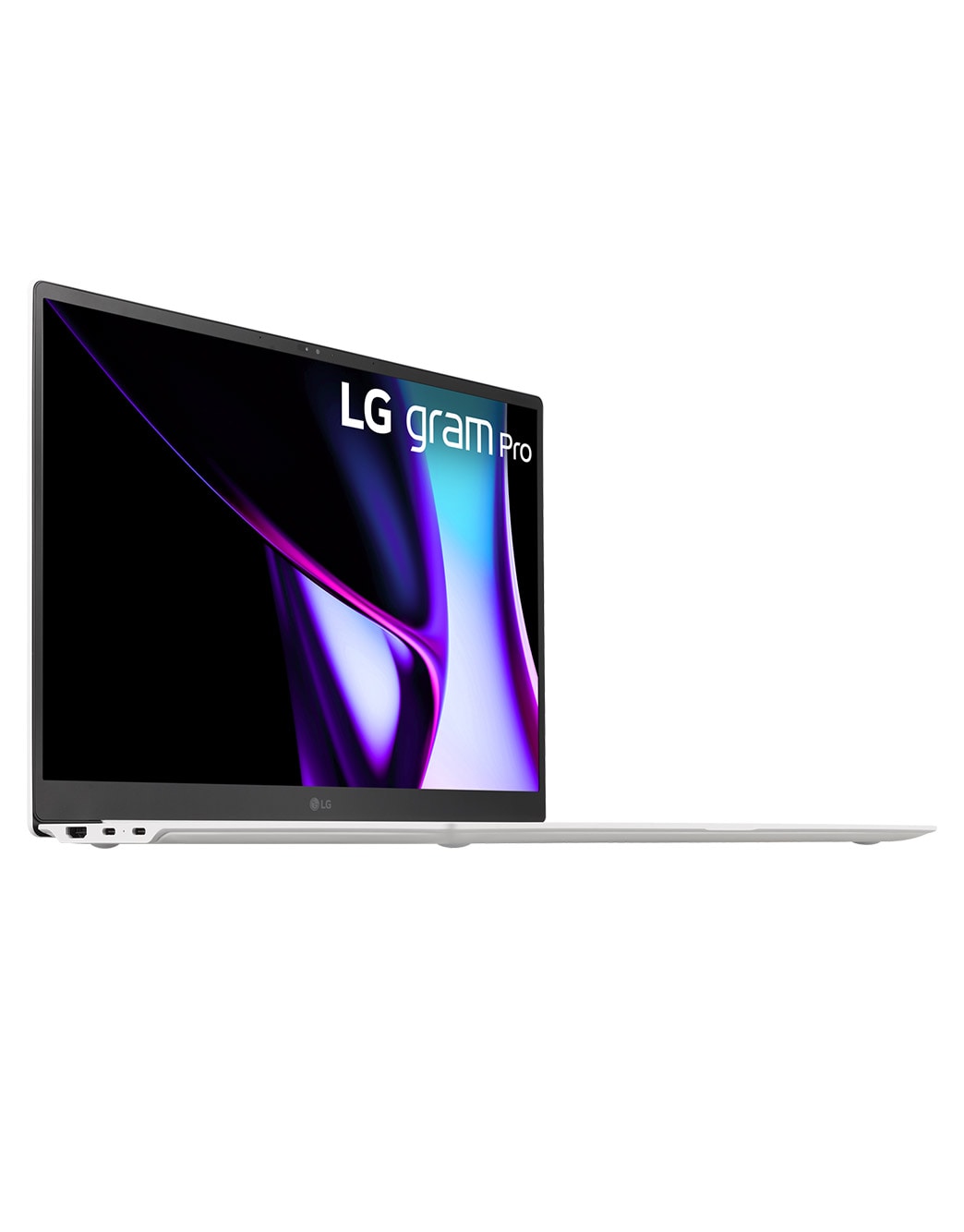 LG gram pro 16寸超薄笔记本/Pro-grade visuals/16:10防眩光IPS显示屏/Intel® Core™ Ultra 7处理器, +30 degree side view and cover open, 16Z90SP-G.AL87C