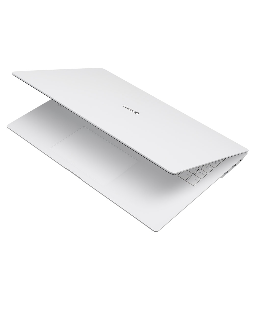 LG gram pro 16寸超薄笔记本/Pro-grade visuals/16:10防眩光IPS显示屏/Intel® Core™ Ultra 7处理器, -30  degree side view and cover half open, 16Z90SP-G.AL87C