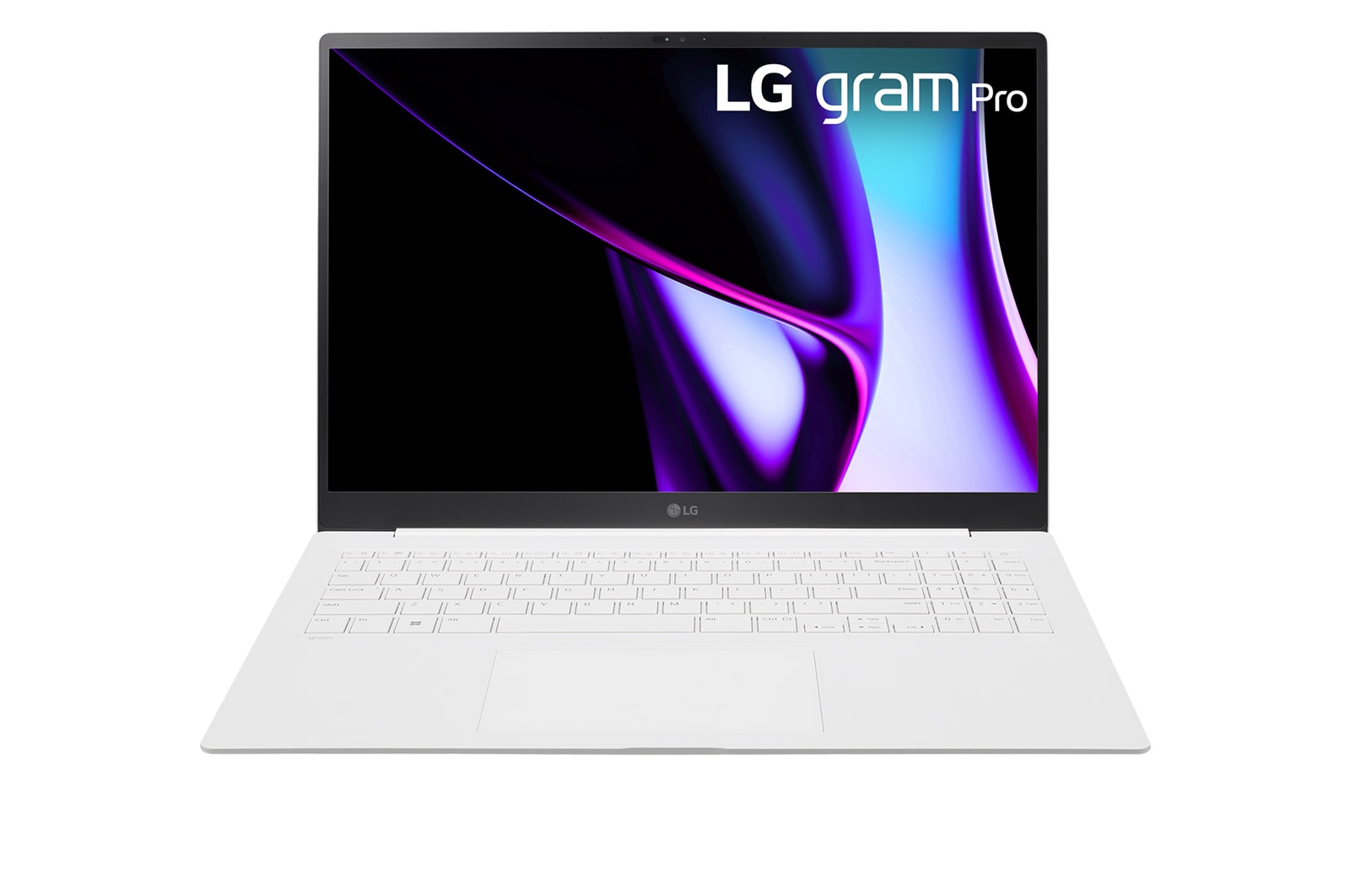 LG gram pro 16寸超薄笔记本/Pro-grade visuals/16:10防眩光IPS显示屏/Intel® Core™ Ultra 7处理器, Front view with keyboard, 16Z90SP-G.AL87C
