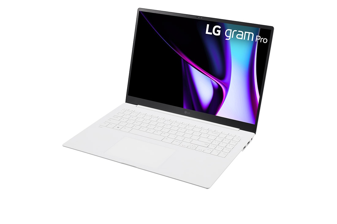 LG gram pro 16寸超薄笔记本/Pro-grade visuals/16:10防眩光IPS显示屏/Intel® Core™ Ultra 7处理器, -30 degree side view and cover open, 16Z90SP-G.AL87C, thumbnail 4
