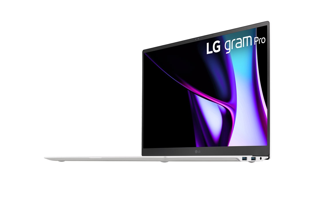 LG gram pro 16寸超薄笔记本/Pro-grade visuals/16:10防眩光IPS显示屏/Intel® Core™ Ultra 7处理器, -30 degree side view and cover open, 16Z90SP-G.AL87C, thumbnail 7