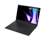 LG gram pro 16寸超薄笔记本/Pro-grade visuals/16:10 OLED显示屏/Intel® Core™ Ultra 7处理器, -30 degree side view and cover open, 16Z90SP-K.AL78C, thumbnail 4
