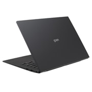 LG gram 14寸超薄笔记本/16：10防眩光IPS显示屏/Intel<sup>®</sup> Core™ Ultra 5处理器, +30 degree rear view and cover half open, 14Z90S-G.AL55C, thumbnail 8