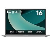 LG gram 16'' |  Intel® Arrow Lake H 轻薄本 | Windows 11, WQXGA 16:10 Anti-glare IPS 显示屏, Front view, 16Z90T-G.AL57C, thumbnail 1