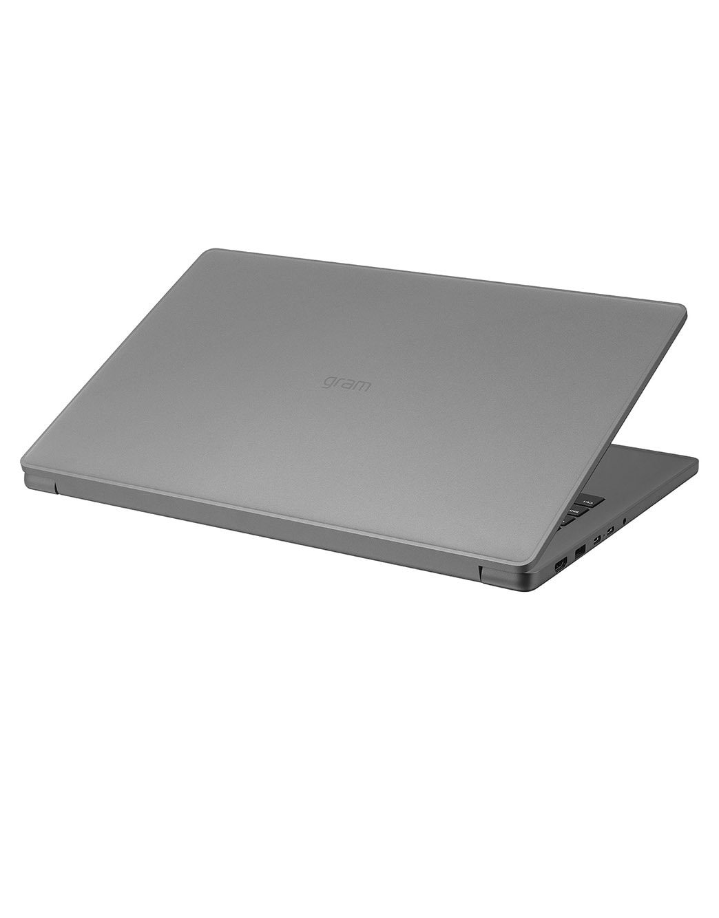 LG gram Book 15.6英寸轻薄本 | Intel® Core™ Processor Laptop | Windows 11, FHD Anti-glare IPS 显示屏, +30度后视图，盖子半开, 15U50T-G.AL56C