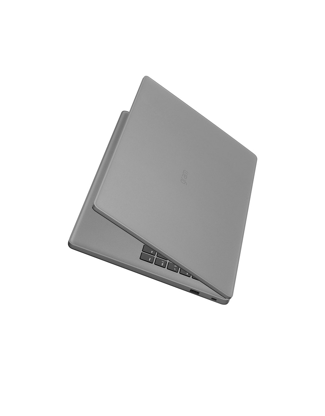 LG gram Book 15.6英寸轻薄本 | Intel® Core™ Processor Laptop | Windows 11, FHD Anti-glare IPS 显示屏, 部分打开的俯视图, 15U50T-G.AL56C