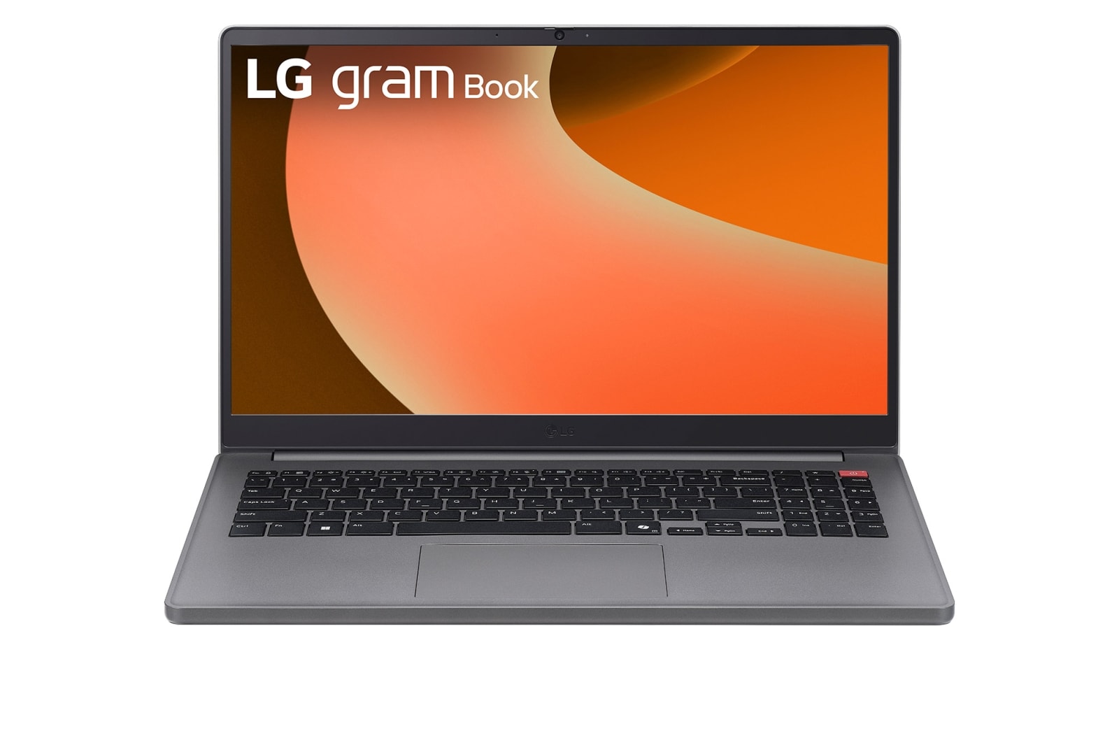 LG gram Book 15.6英寸轻薄本 | Intel® Core™ Processor Laptop | Windows 11, FHD Anti-glare IPS 显示屏, 带键盘的前视图, 15U50T-G.AL56C