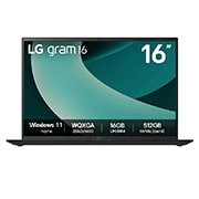 LG Windows 11 Home | Intel® Arrow Lake H 轻薄本 | LG gram 16'' | WQXGA 16:10 Anti-glare IPS 显示屏, Front view, 16Z90T-G.AL58C, thumbnail 1