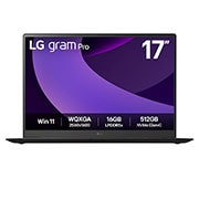 LG gram Pro 17'' | 32GB RAM Intel® Core™ Ultra 处理器 轻薄本 | Windows 11 Home,  NVIDIA GeForce RTX 5050, 16:10 IPS LCD显示屏, Front view, 17Z90TR-E.AL88C, thumbnail 1