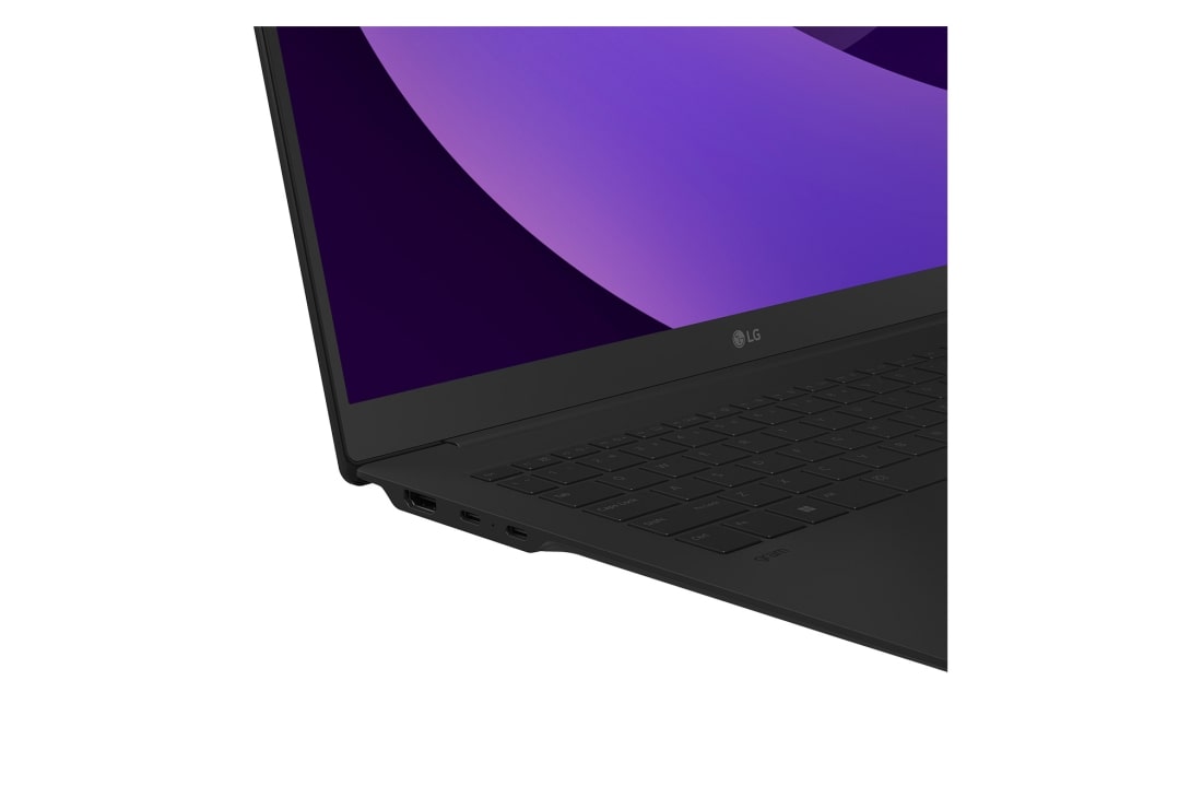 LG gram Pro 17'' | 32GB RAM Intel® Core™ Ultra 处理器 轻薄本 | Windows 11 Home,  NVIDIA GeForce RTX 5050, 16:10 IPS LCD显示屏, +30 degree side port zoom-in view with cover open, 17Z90TR-E.AL88C, thumbnail 5