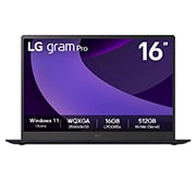 LG Windows 11 Home | 32GB RAM Intel® Core™ Ultra 处理器 轻薄本 | LG gram Pro 16'' | NVIDIA GeForce RTX 5050 | 16:10 IPS LCD显示屏, Front view, 16Z90TR-E.AL87C, thumbnail 1