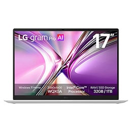 AI powered Intel® Core™ U7| Windows 11 Home | 轻薄机身 (1.3kg) | IPS 显示屏|17英寸 LG gram Pro 2