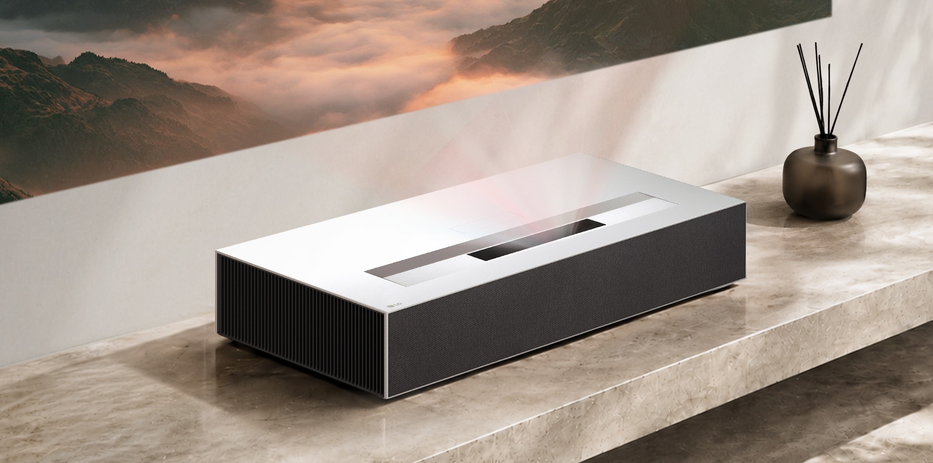 Side image of the LG CineBeam HU925V projector.