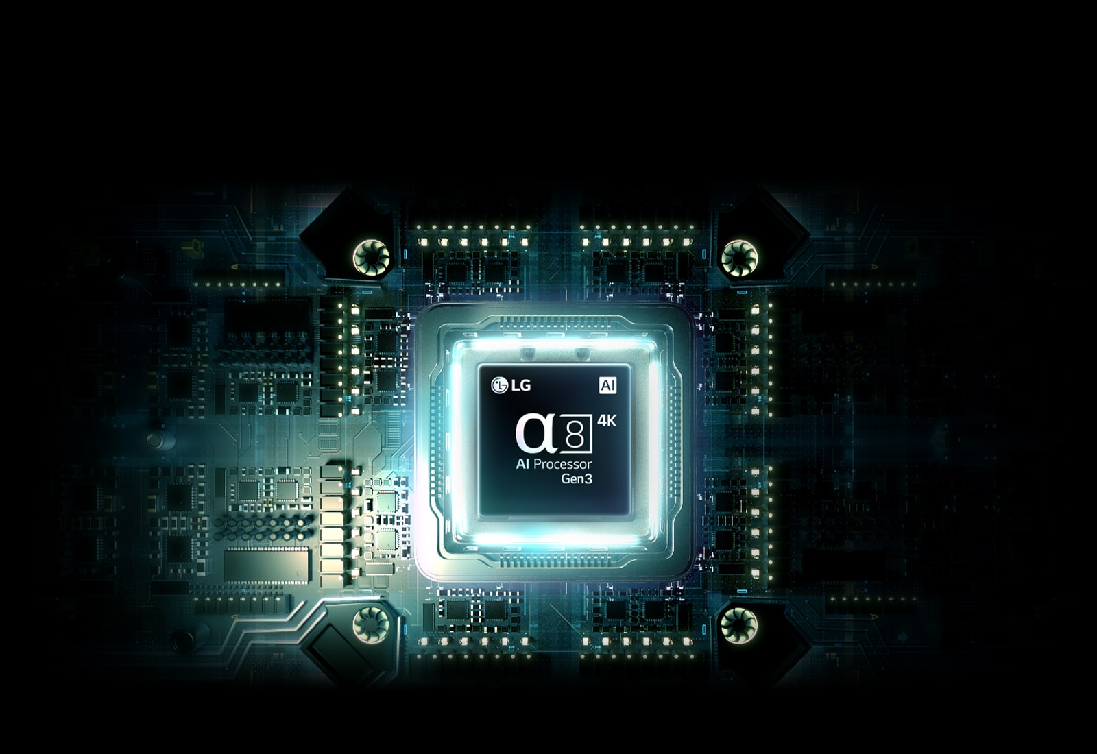 Image showing LG's alpha 8 AI Processor 4K Gen3 enabling intelligent picture and audio performance.