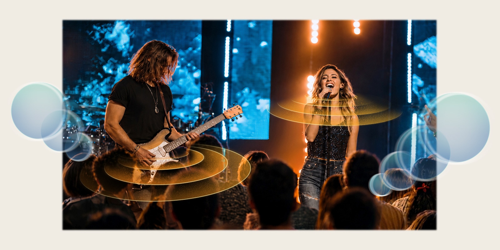 'Image showing AI Sound Pro delivering immersive, room-filling live concert audio with Virtual 11.1.2 Ch.
