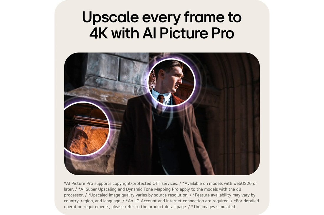 LG CineBeam HU925V | 支持 Dolby Atmos FlexConnect 的 4K 超短焦投影仪, image of LG CineBeam HU925V featuring AI Picture Pro for 4K upscaling and enhanced picture quality, HU925V, thumbnail 10