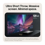 LG CineBeam HU925V | 支持 Dolby Atmos FlexConnect 的 4K 超短焦投影仪, image of LG CineBeam HU925V featuring ultra short throw for a big screen from inches away, HU925V, thumbnail 4