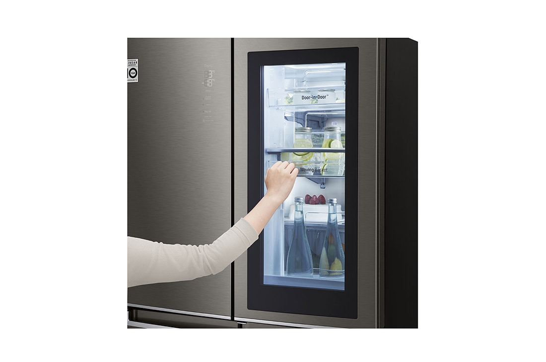 LG 622L 敲一敲门中门冰箱 十字四门 曼哈顿午夜黑, F680SB77B, thumbnail 3