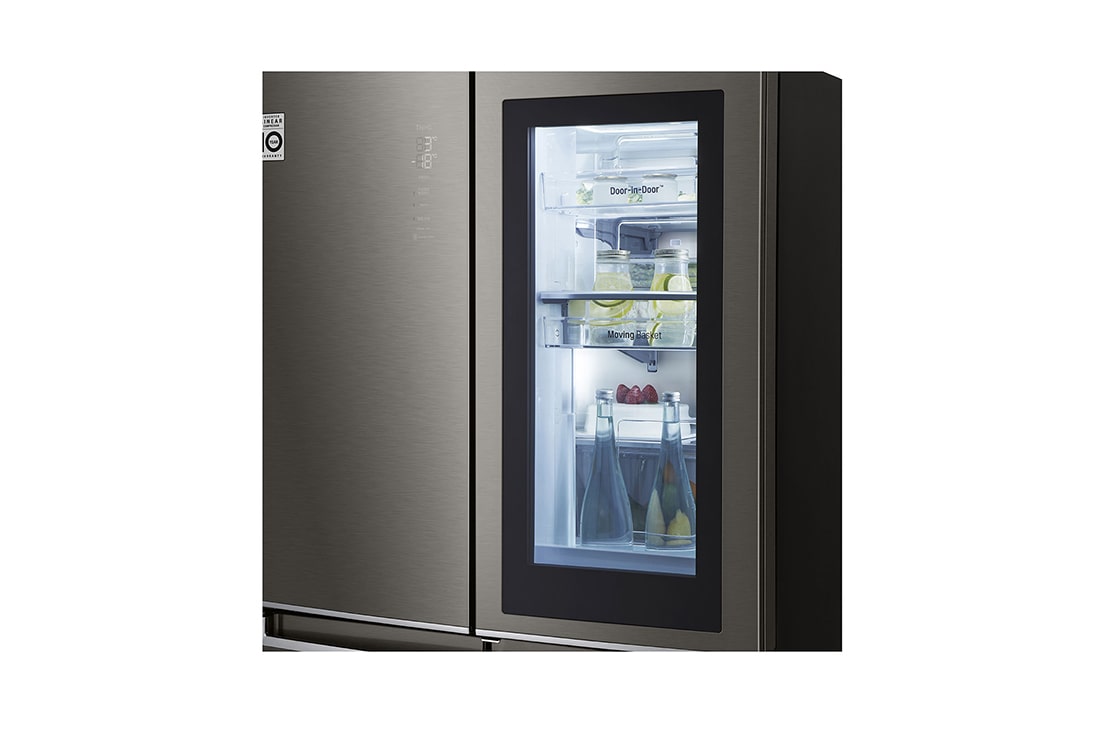 LG 622L 敲一敲门中门冰箱 十字四门 曼哈顿午夜黑, F680SB77B, thumbnail 4
