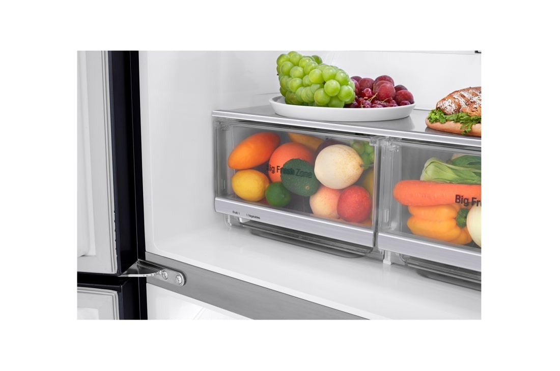 LG 530L 大容量冰箱 十字四门 曼哈顿午夜黑, P-Next8_Best_Basic_TopCloseUp_Food4, F521MC18, thumbnail 7