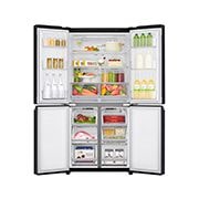 LG 530L 大容量冰箱 十字四门 曼哈顿午夜黑, P-Next8_Best_Basic_Front_Open_Food, F521MC18, thumbnail 2