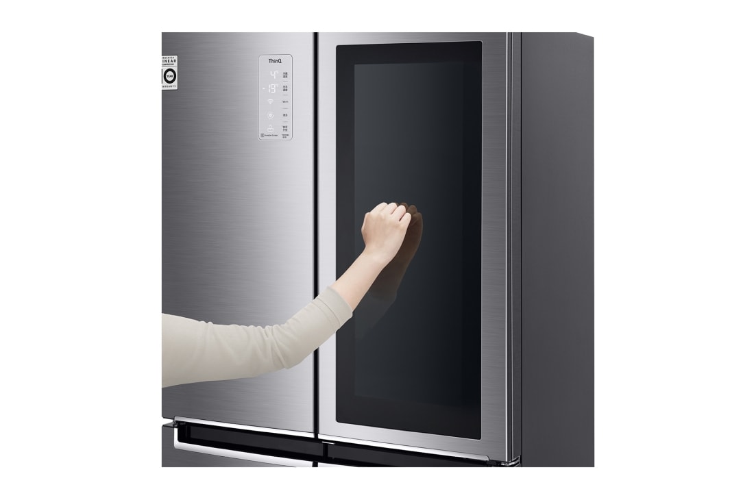 LG 530L 敲一敲门中门冰箱 十字四门 钛空银, 局部图1, F521S71, thumbnail 5