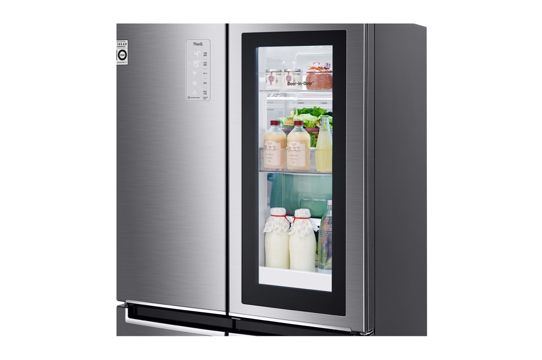 LG 530L 敲一敲门中门冰箱 十字四门 钛空银, 局部图2, F521S71, thumbnail 6