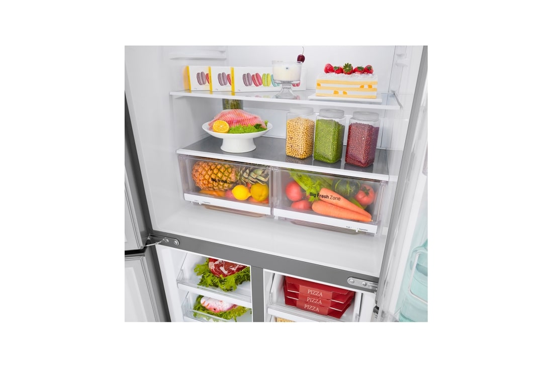 LG 530L 敲一敲门中门冰箱 十字四门 钛空银, 局部图6, F521S71, thumbnail 11