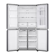 LG 530L 敲一敲门中门冰箱 十字四门 钛空银, 正面全开门视图2, F521S71, thumbnail 4