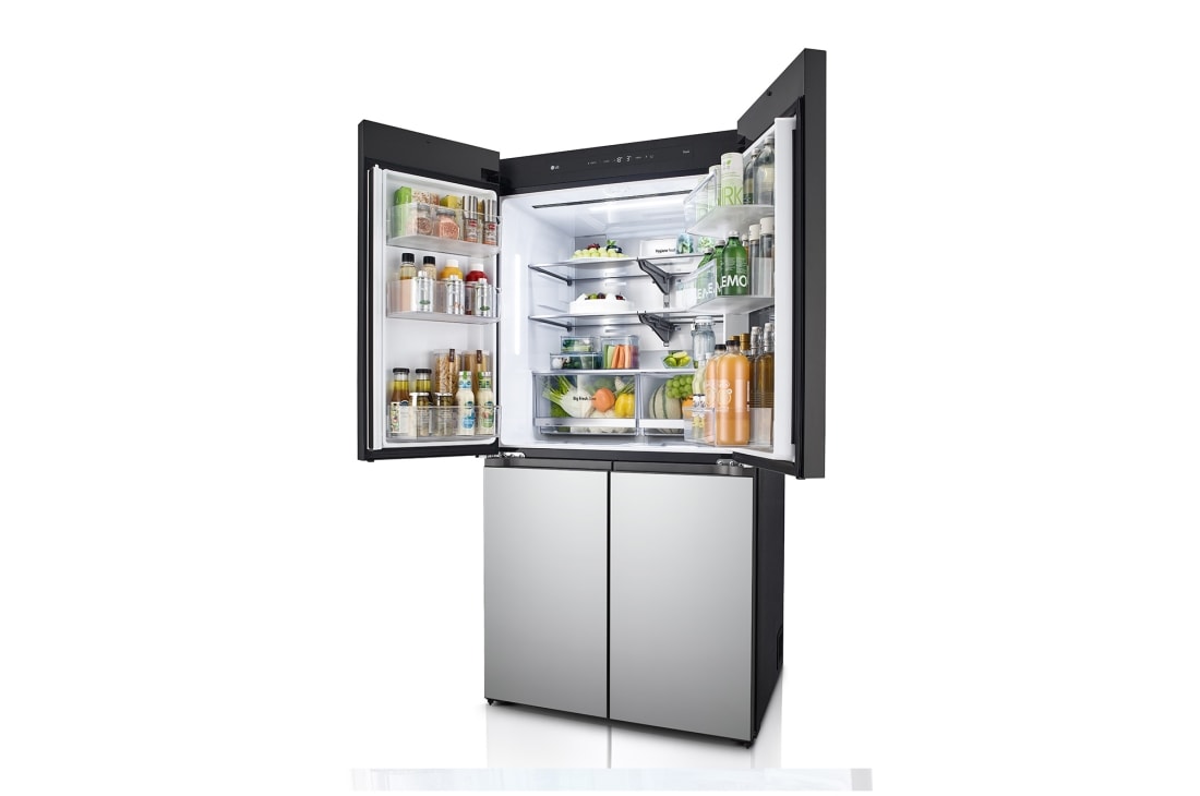 LG Objet Collection 奂然™ 系列 617L 大容量自由嵌入式原装进口冰箱 十字四门 美学拼色 墨玉绿+流光银, 左侧视图, F621GE65B, thumbnail 11