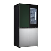 LG Objet Collection 奂然™ 系列 617L 大容量自由嵌入式原装进口冰箱 十字四门 美学拼色 墨玉绿+流光银, 右侧视图, F621GE65B, thumbnail 10