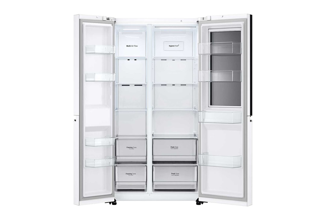 LG 御冰系列 655L 大容量敲一敲冰箱 对开门 珠光白, +15 degree side view, S651SW76B, thumbnail 3