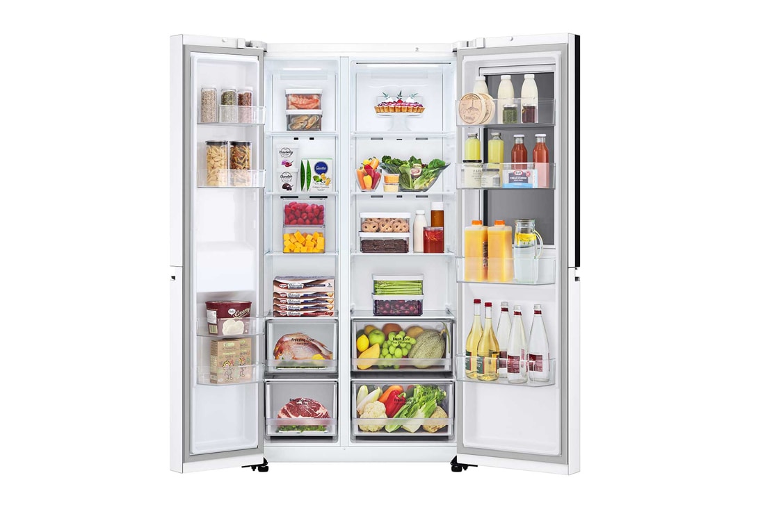 LG 御冰系列 655L 大容量敲一敲冰箱 对开门 珠光白,  rear view, S651SW76B, thumbnail 4