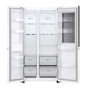 LG 御冰系列 655L 大容量敲一敲冰箱 对开门 珠光白, +15 degree side view, S651SW76B, thumbnail 3