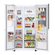 LG 御冰系列 655L 大容量敲一敲冰箱 对开门 珠光白,  rear view, S651SW76B, thumbnail 4