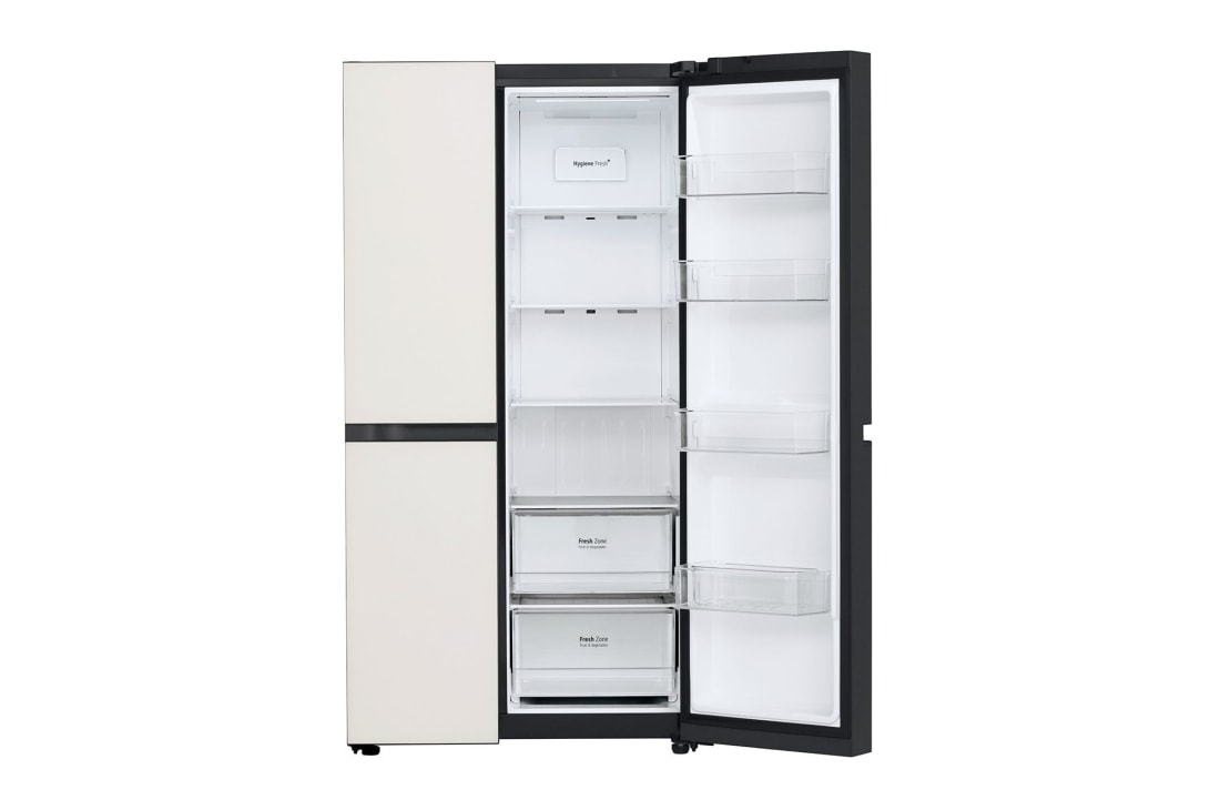 LG 御冰系列 655L 大容量玻璃面板冰箱 对开门 凝脂白, 正面单开门视图, S652GTW16B, thumbnail 3