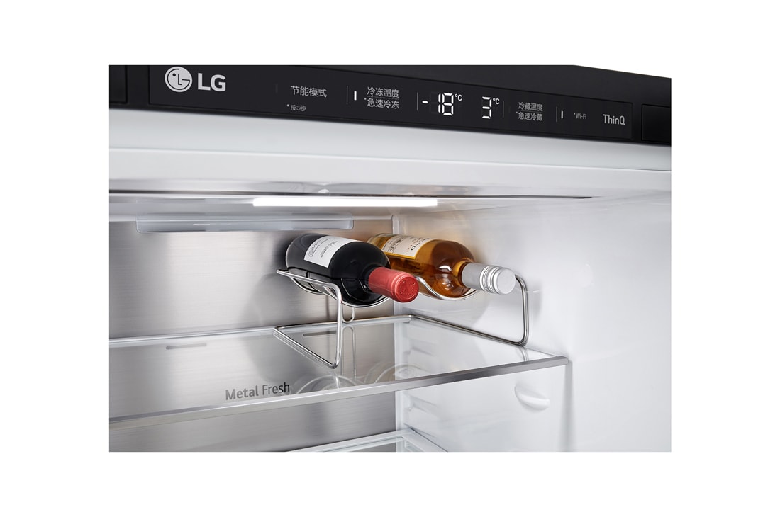 LG Objet Collection 奂然™ 系列 344L 自由嵌入式组合冰箱 两门 可定制面板 玉石白, 细节图7, M342BE17, thumbnail 11
