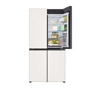 LG Objet Collection 奂然™ 系列 617L 大容量自由嵌入式原装进口冰箱 十字四门 可定制面板 玉石白, 正面上开门视图, F622GBB31B, thumbnail 2