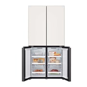 LG Objet Collection 奂然™ 系列 617L 大容量自由嵌入式原装进口冰箱 十字四门 可定制面板 玉石白, 正面上开门视图, F622GBB31B, thumbnail 9