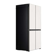 LG Objet Collection 奂然™ 系列 617L 大容量自由嵌入式原装进口冰箱 十字四门 可定制面板 玉石白, 左全开门侧视图, F622GBB31B, thumbnail 13