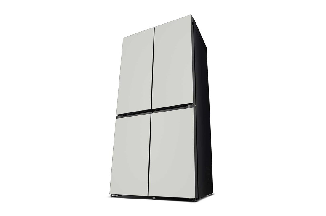 LG Objet Collection 奂然™ 系列 617L 大容量自由嵌入式原装进口冰箱 十字四门 可定制面板 烟灰色, 左45度侧视图, F622MGG31B, thumbnail 14