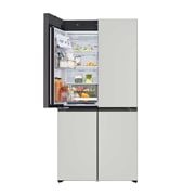 LG Objet Collection 奂然™ 系列 617L 大容量自由嵌入式原装进口冰箱 十字四门 可定制面板 烟灰色, 正面上开门视图, F622MGG31B, thumbnail 2