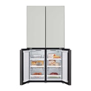 LG Objet Collection 奂然™ 系列 617L 大容量自由嵌入式原装进口冰箱 十字四门 可定制面板 烟灰色, 正面上开门视图, F622MGG31B, thumbnail 9