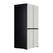 LG Objet Collection 奂然™ 系列 617L 大容量自由嵌入式原装进口冰箱 十字四门 可定制面板 烟灰色, 左全开门侧视图, F622MGG31B, thumbnail 13