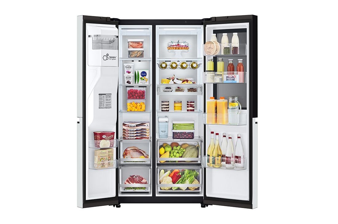 LG 635L 敲一敲自动制冰冰箱 对开门 莹润白, FrontOpen Food, S653MWW87D, thumbnail 3