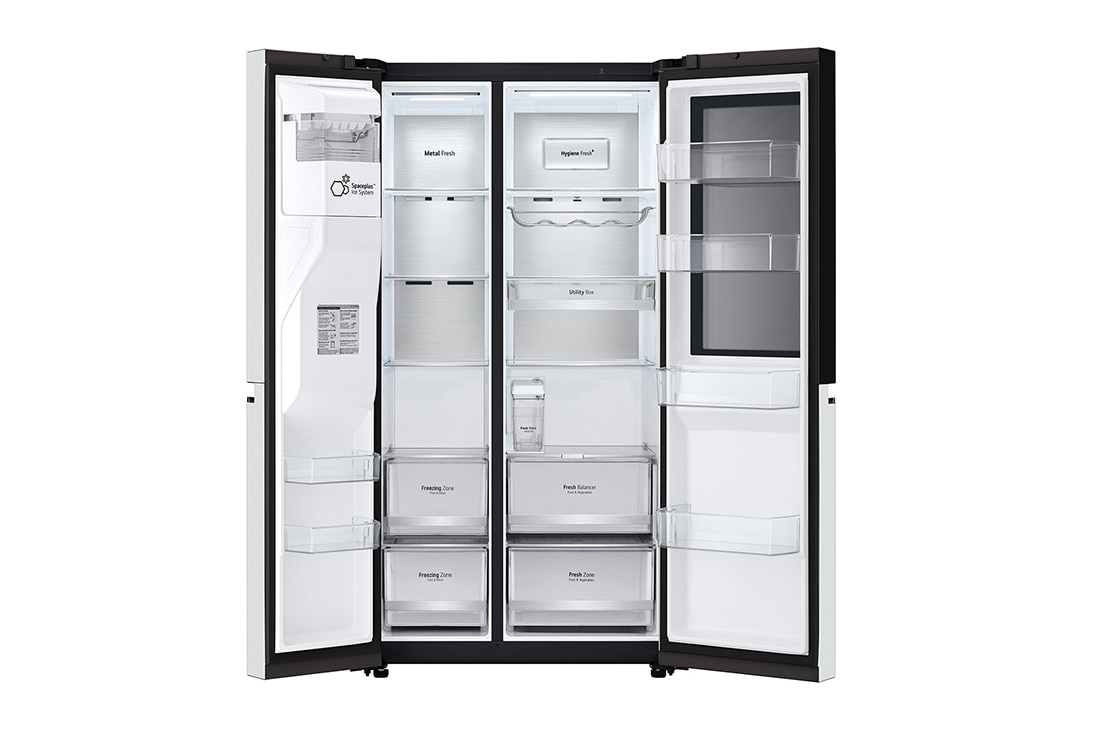 LG 635L 敲一敲自动制冰冰箱 对开门 莹润白, FrontOpen, S653MWW87D, thumbnail 4