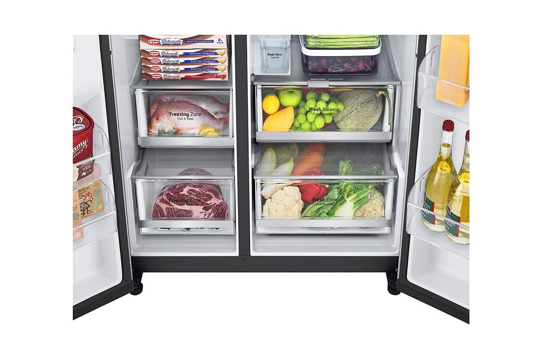 LG 635L 敲一敲自动制冰冰箱 对开门 莹润白, Drawer, S653MWW87D, thumbnail 13